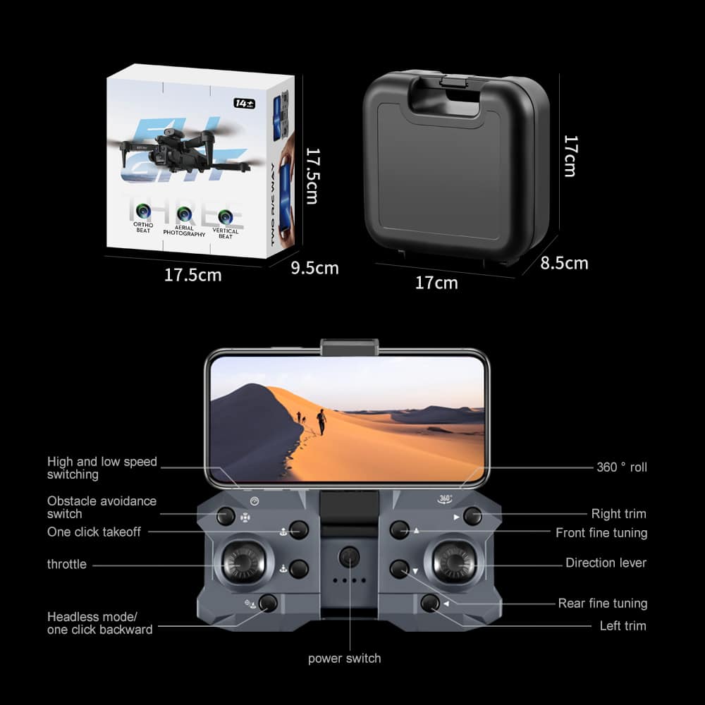 Three Camera Drone Toy Quadcopter Gift K10MAX