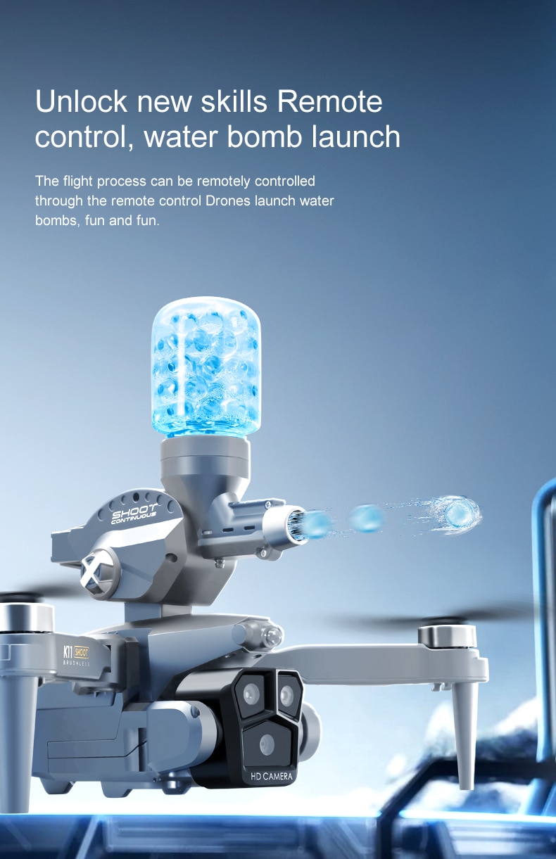 Water Bomb Drone Toy Three Camera UAV K11MX