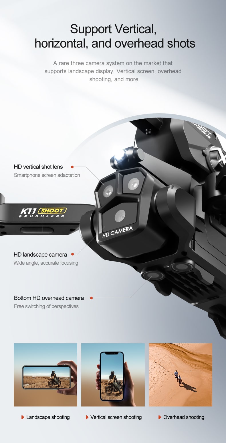 Water Bomb Drone Toy Three Camera UAV K11MX