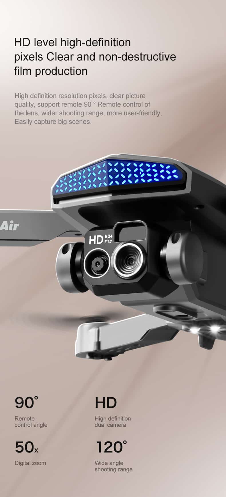 Cool Lights Drone Dual Camera Quadcopter D6Pro