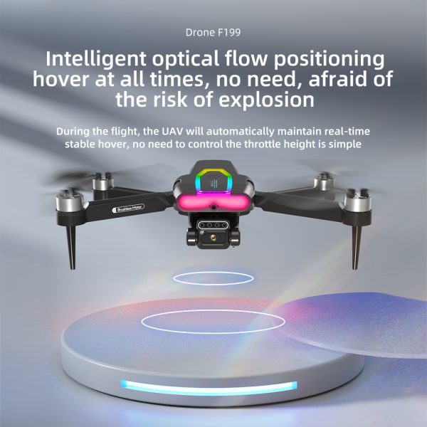 Cool Lights Obstacle Avoidance Dual Camera Drone Toy F199 - Image 9