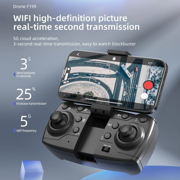 Cool Lights Obstacle Avoidance Dual Camera Drone Toy F199 - Image 5
