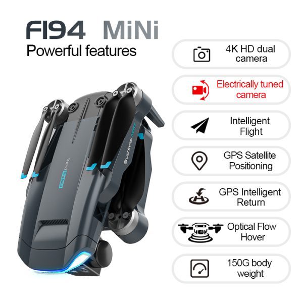 GPS Intelligent Return Dual Camera Mini Drone Toy Airplane F194 - Image 7