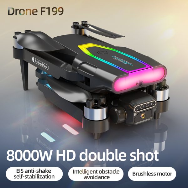 Cool Lights Obstacle Avoidance Dual Camera Drone Toy F199 - Image 3