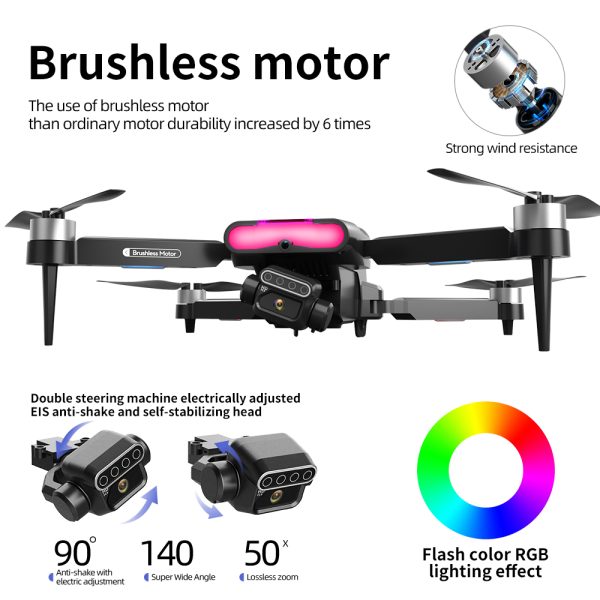 Cool Lights Obstacle Avoidance Dual Camera Drone Toy F199 - Image 4