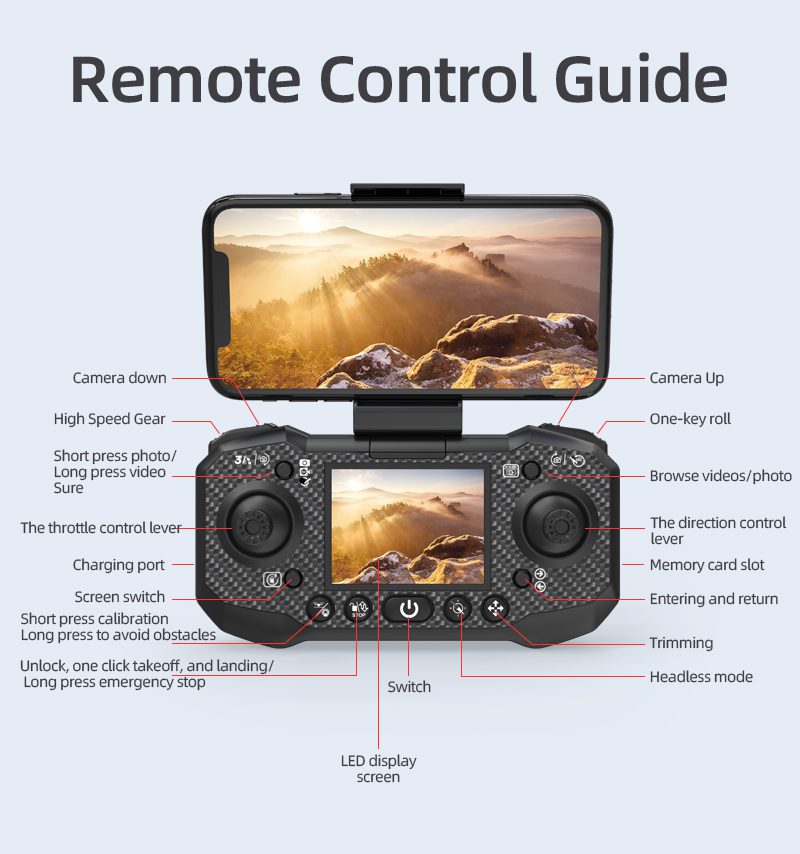 Screen Control Optical Flow Hovering Obstacle Avoidance Drone Toy LF633PRO
