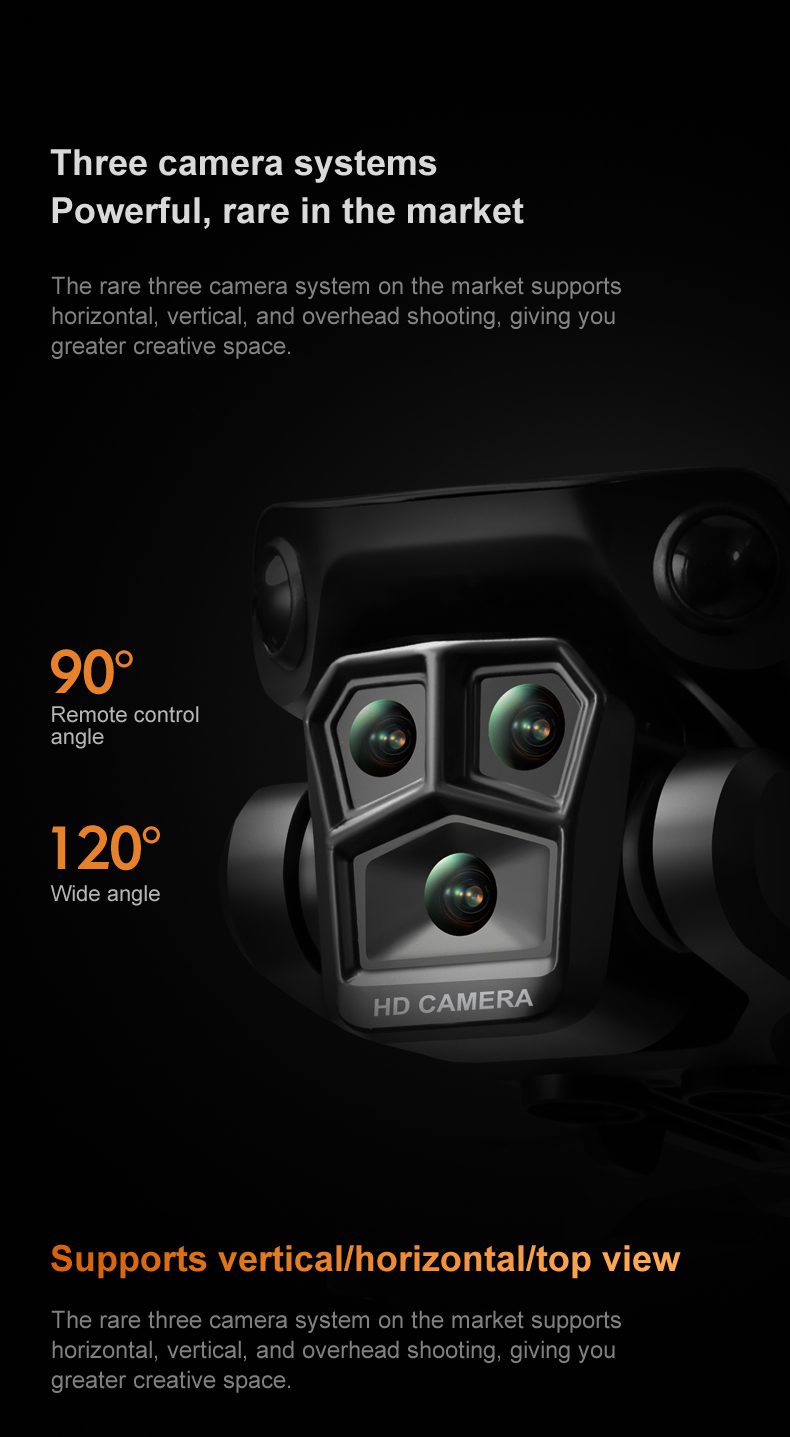 Triple Camera Obstacle Avoidance Optical Flow Drone Toy K6MAX