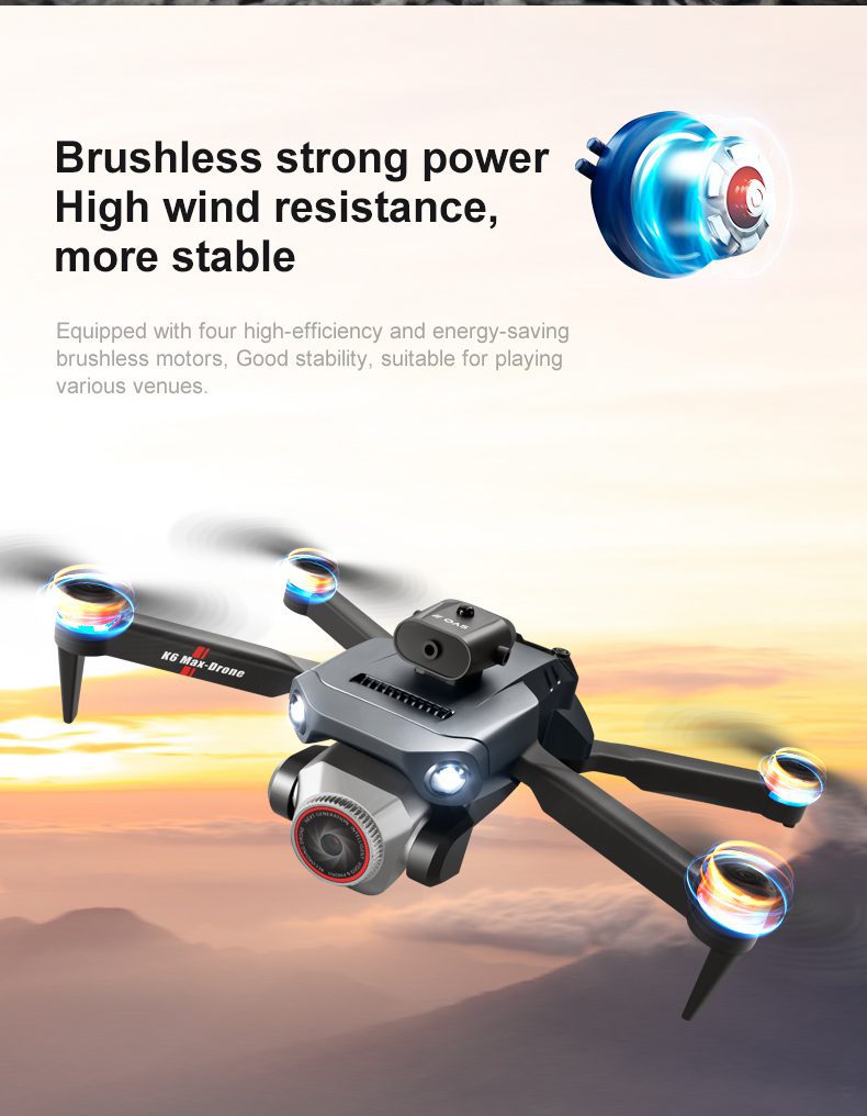 Screen Control Obstacle Avoidance Optical Flow Drone Toy K6MAX