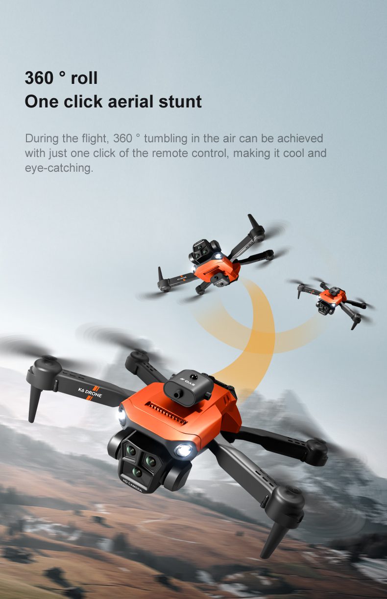 Triple Camera Obstacle Avoidance Optical Flow Drone Toy K6MAX