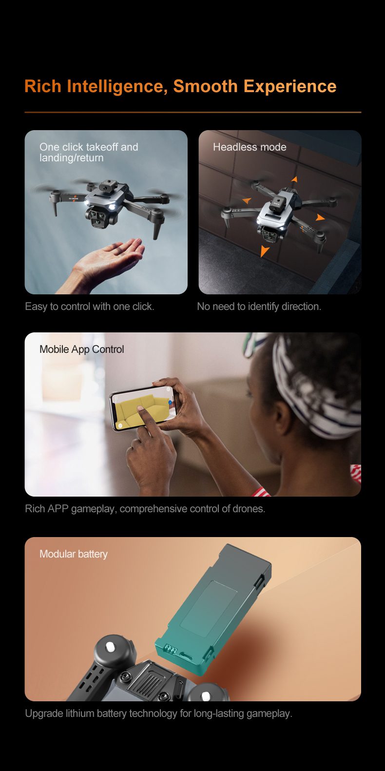 Triple Camera Obstacle Avoidance Optical Flow Drone Toy K6MAX