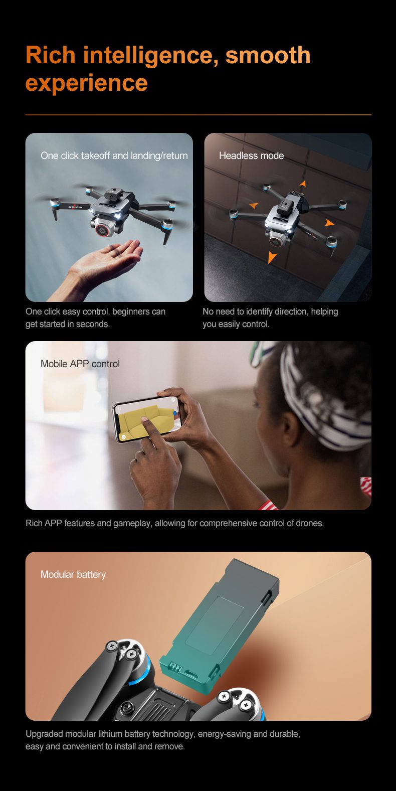 Screen Control Obstacle Avoidance Optical Flow Drone Toy K6MAX