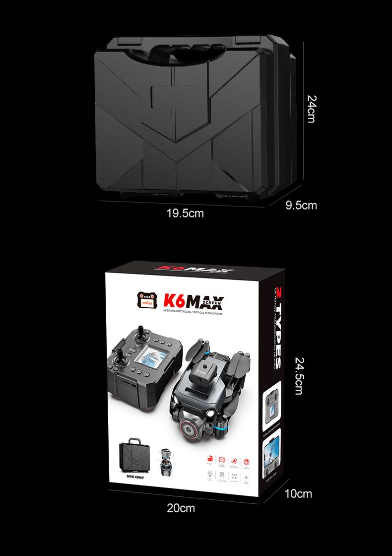 Screen Control Obstacle Avoidance Optical Flow Drone Toy K6MAX