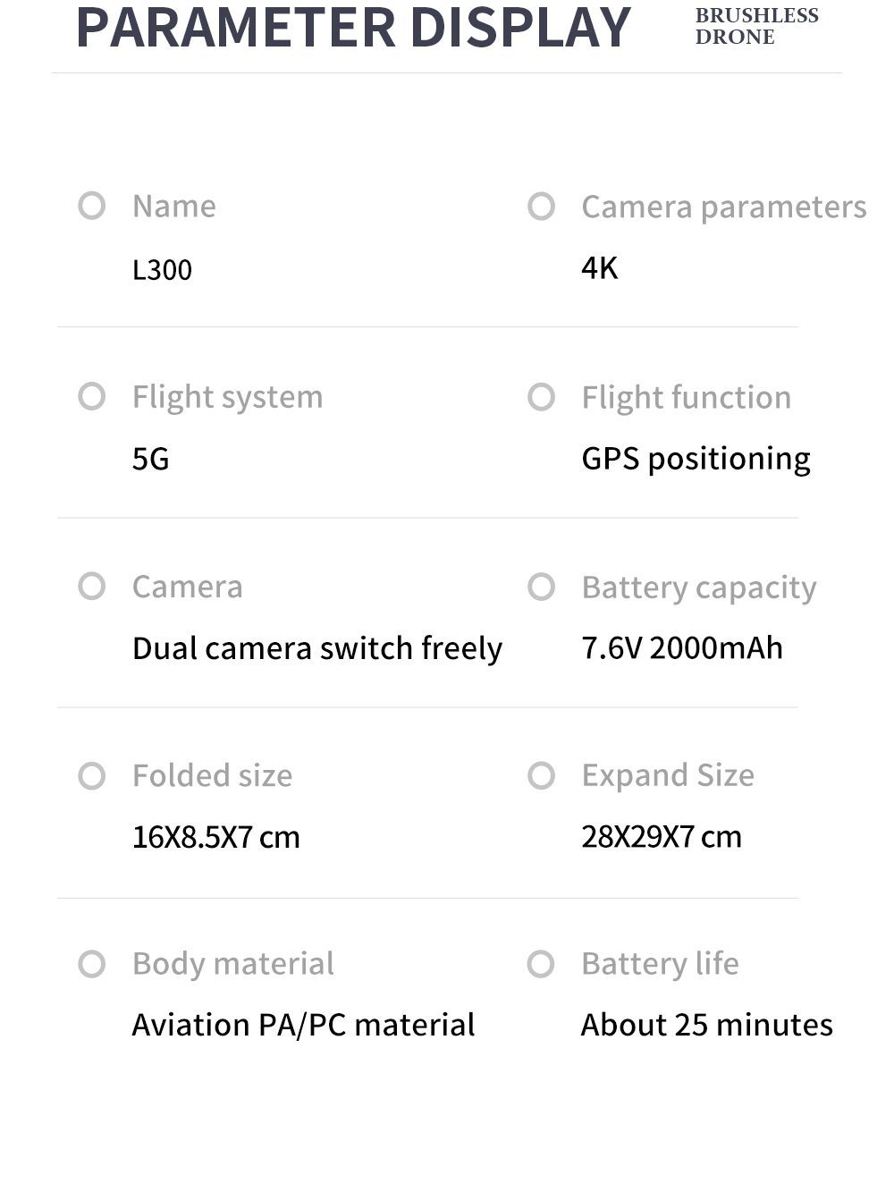 GPS Intelligent Return 1.2KM Flight 4K HD Camera Drone L300