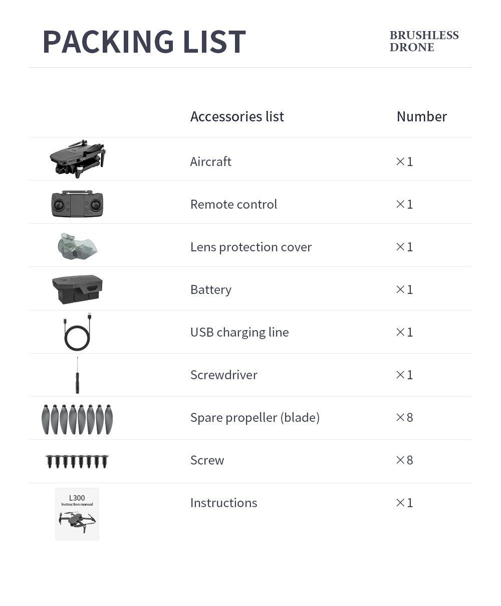 GPS Intelligent Return 1.2KM Flight 4K HD Camera Drone L300