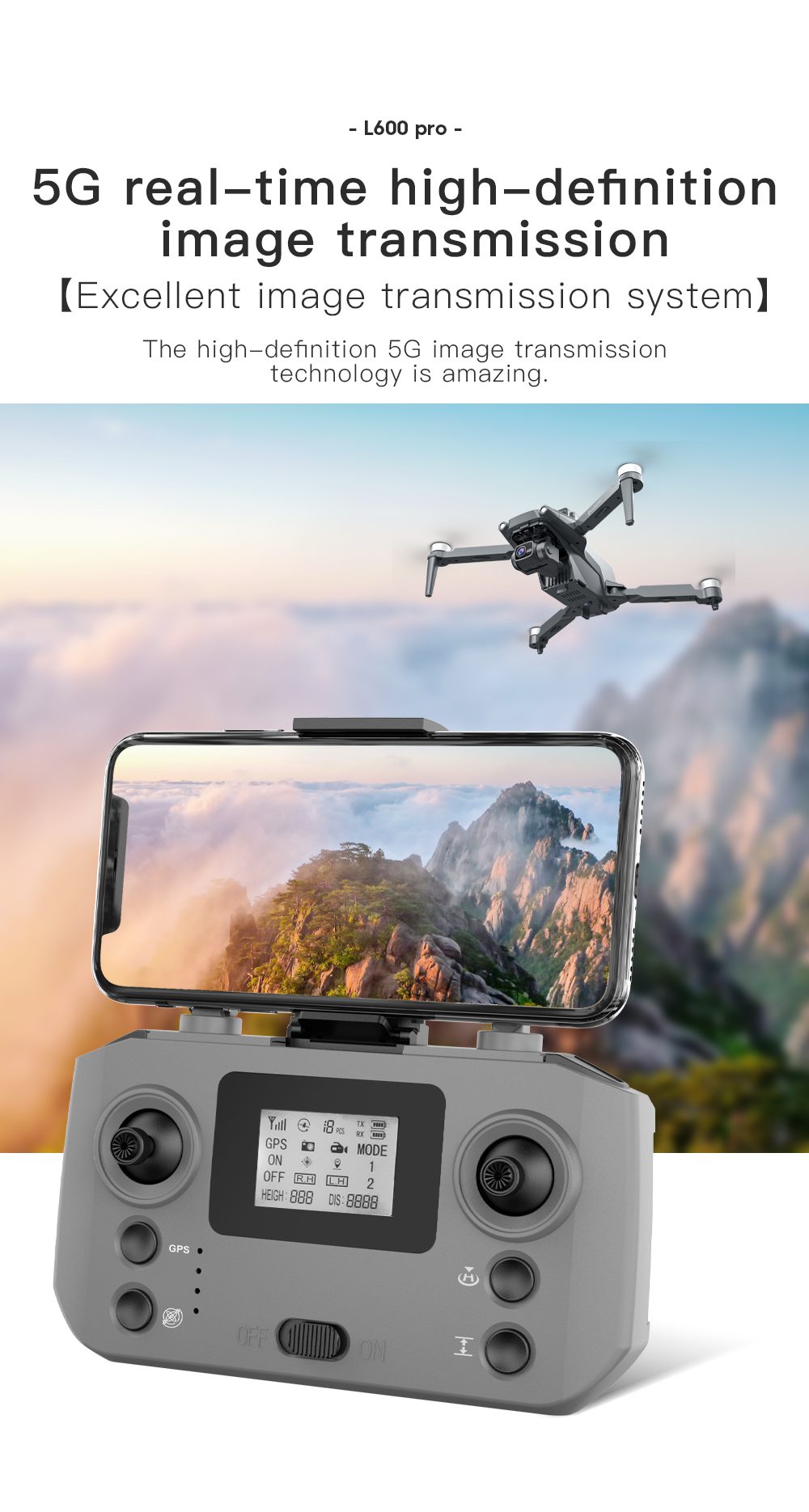 GPS Three Axis Gimbal 5G Professional 4K HD Camera Drone L600PRO