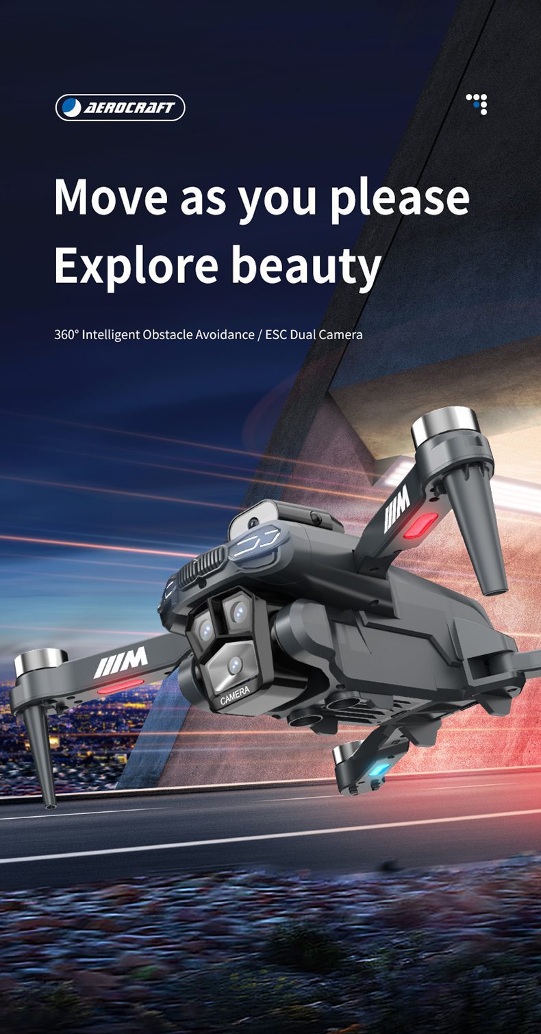 Optical Flow Obstacle Avoidance Triple Camera Drone Toy S183