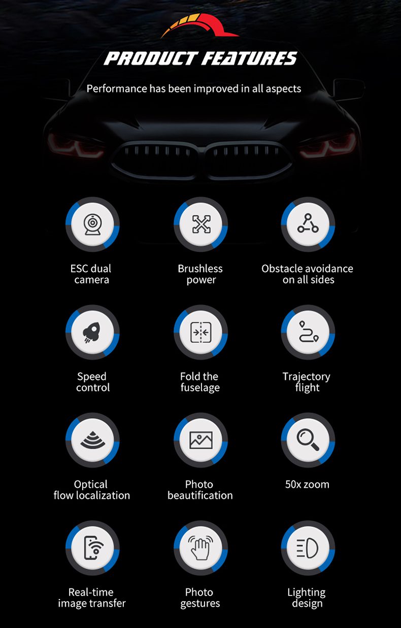 Optical Flow Obstacle Avoidance Triple Camera Drone Toy S183