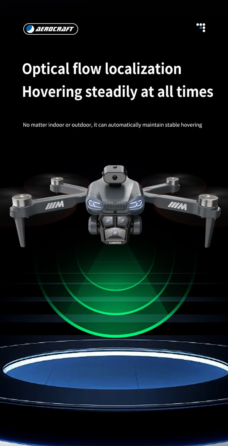 Optical Flow Obstacle Avoidance Triple Camera Drone Toy S183