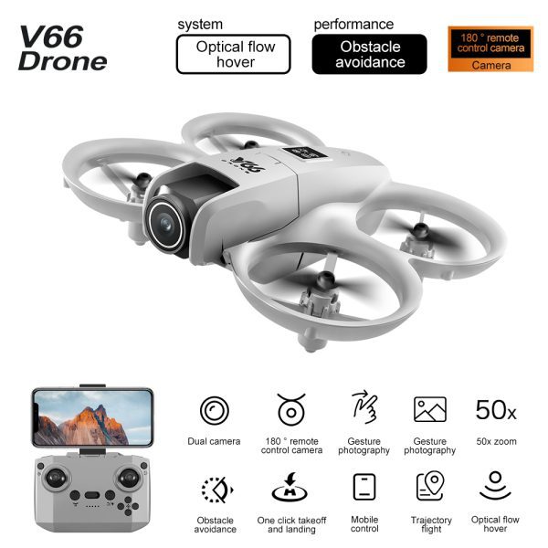 Mini Cool Light Protection Camera Drone Aircraft Toy V66 - Image 8
