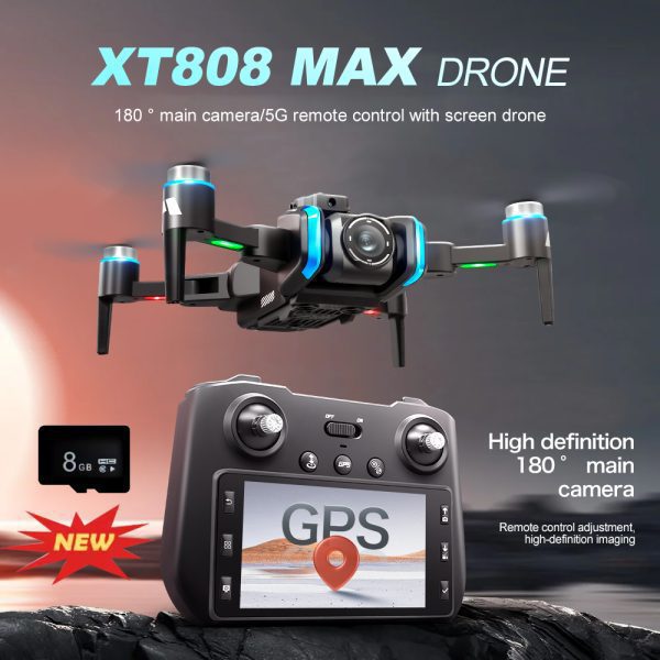 GPS Return 4.5" Screen 5G Power Display 4K HD Camera Drone XT808 - Image 6