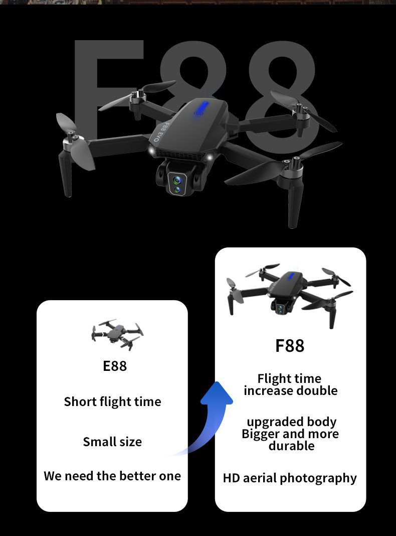 Remote Control Airplane Dual Camera Drone Kids Toy F88