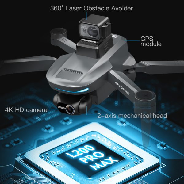 GPS Retrun Laser Obstacle Avoidance EIS 4K HD Camera Drone L200 - Image 16