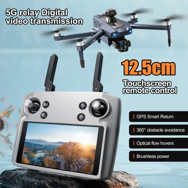 GPS Return 5G Relay 6KM Flight Remote Screen 4K HD Camera Drone S819 - Image 6
