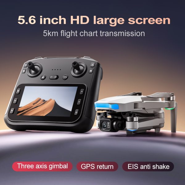 GPS 5.6" Screen 5G Three Axis EIS Stabilization HD Camera Drone S-X1 - Image 11