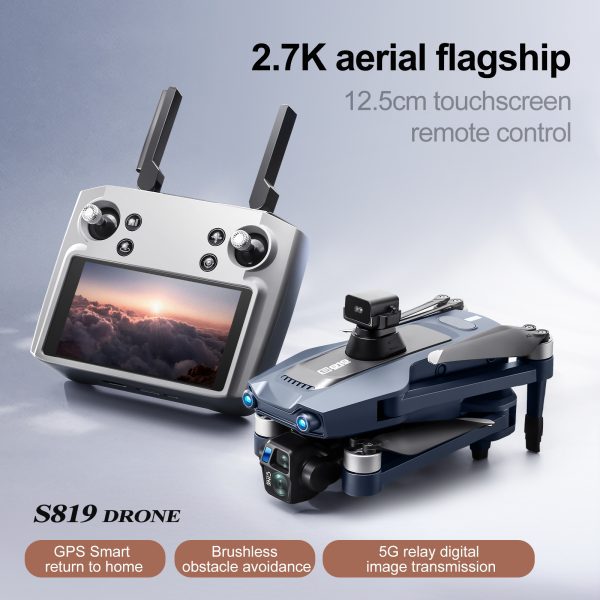 GPS Return 5G Relay 6KM Flight Remote Screen 4K HD Camera Drone S819 - Image 9