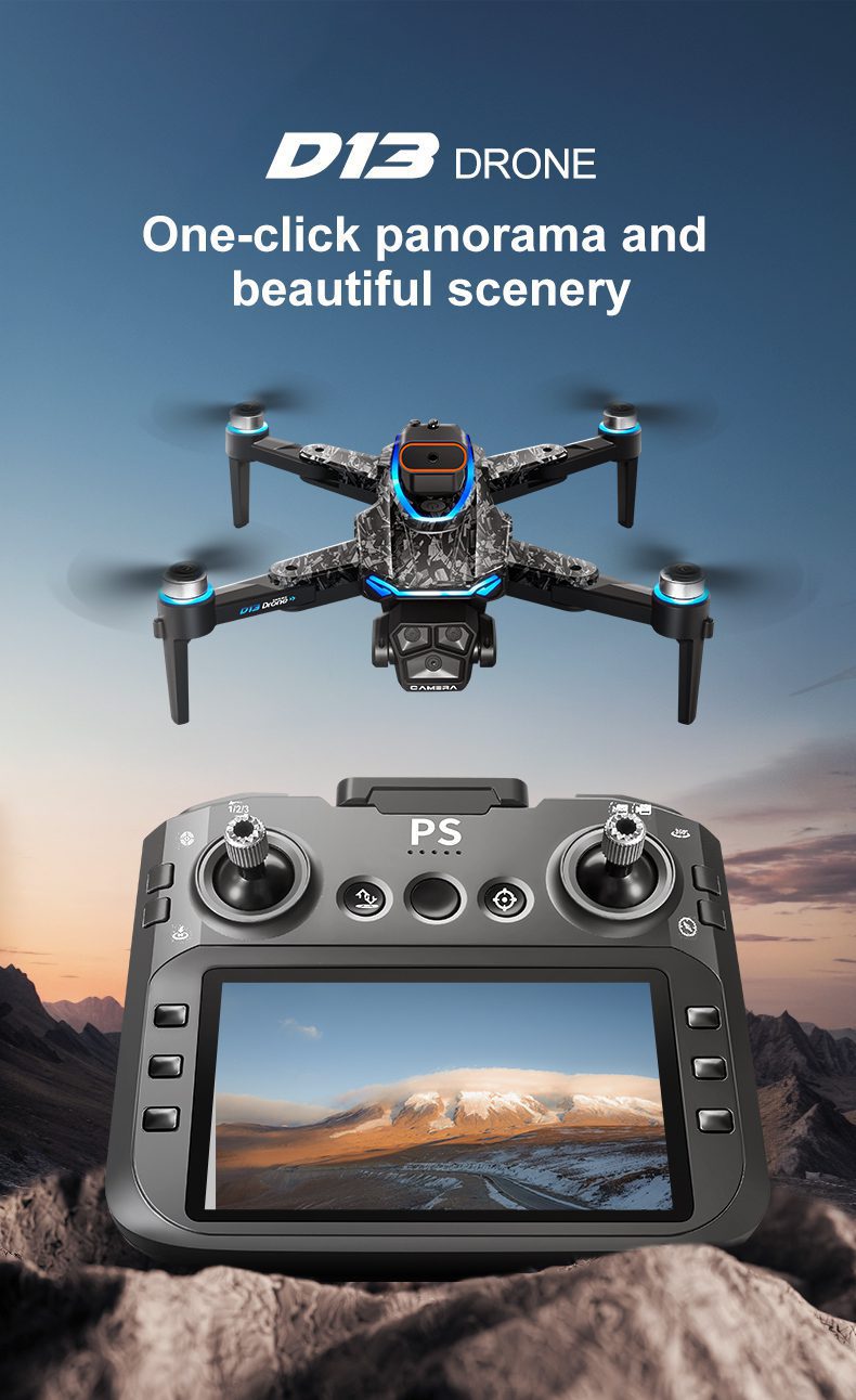 5.6" Screen Control Obstacle Avoidance Dual Camera Drone Toy D13