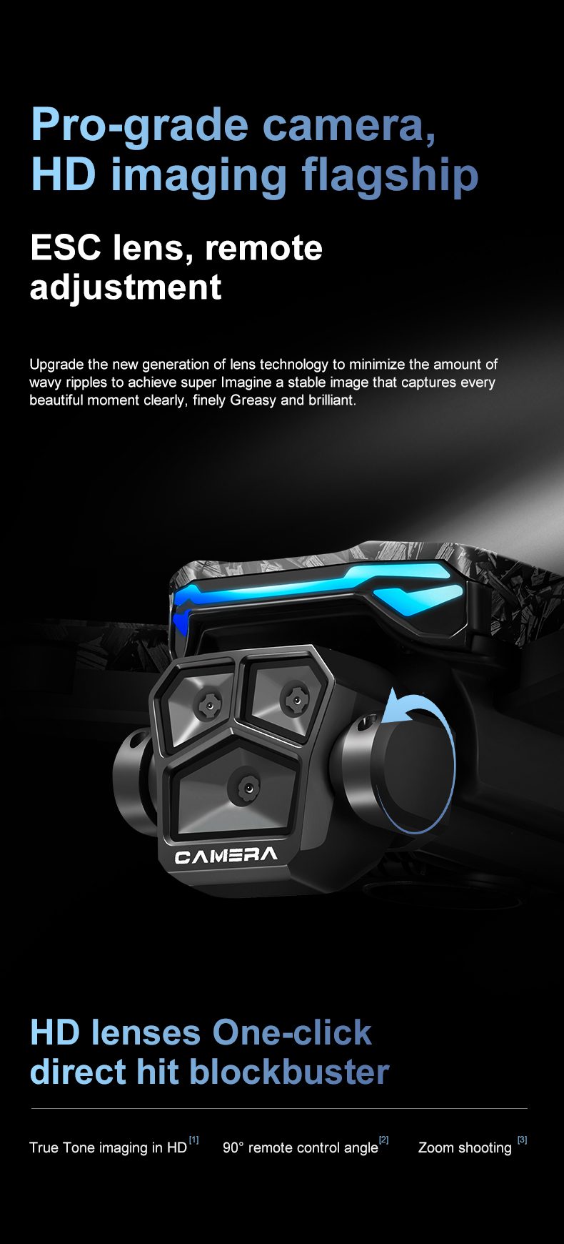 5.6" Screen Control Obstacle Avoidance Dual Camera Drone Toy D13