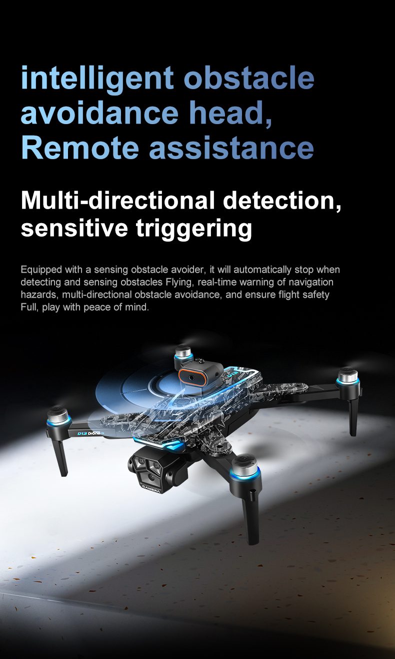 5.6" Screen Control Obstacle Avoidance Dual Camera Drone Toy D13