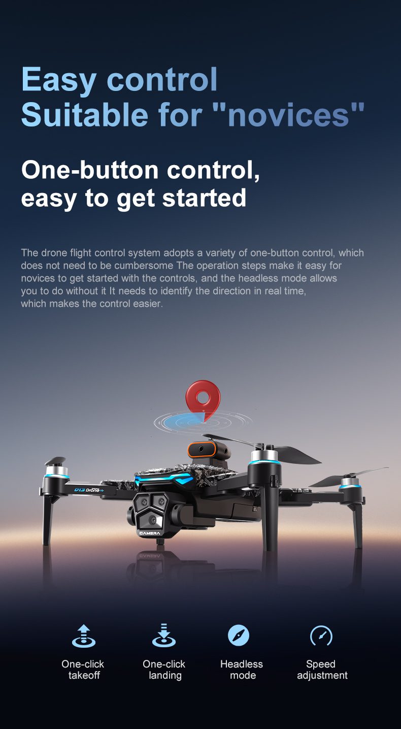 5.6" Screen Control Obstacle Avoidance Dual Camera Drone Toy D13