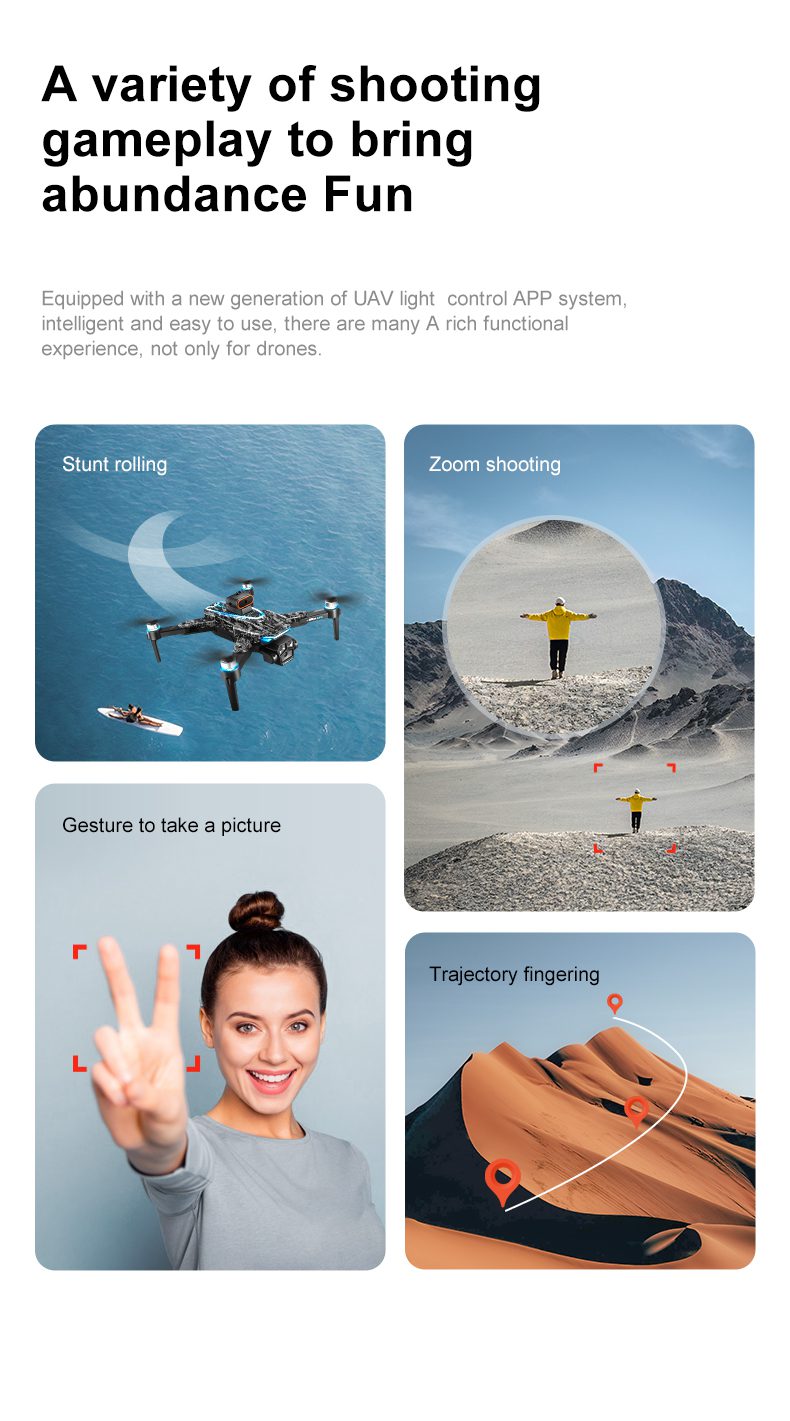5.6" Screen Control Obstacle Avoidance Dual Camera Drone Toy D13