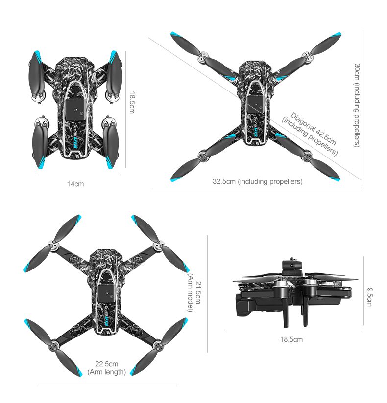 5.6" Screen Control Obstacle Avoidance Dual Camera Drone Toy D13