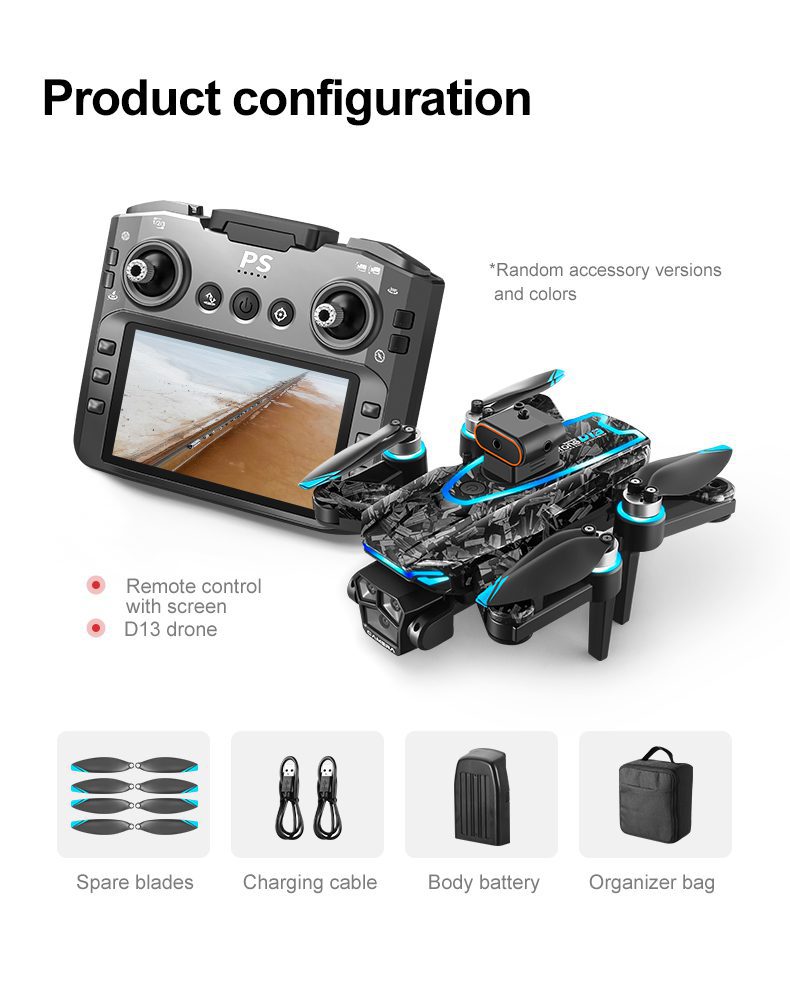 5.6" Screen Control Obstacle Avoidance Dual Camera Drone Toy D13
