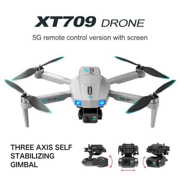 GPS Return 5G Three Axis Gimbal EIS Stabilization HD Camera Drone XT709 - Image 9