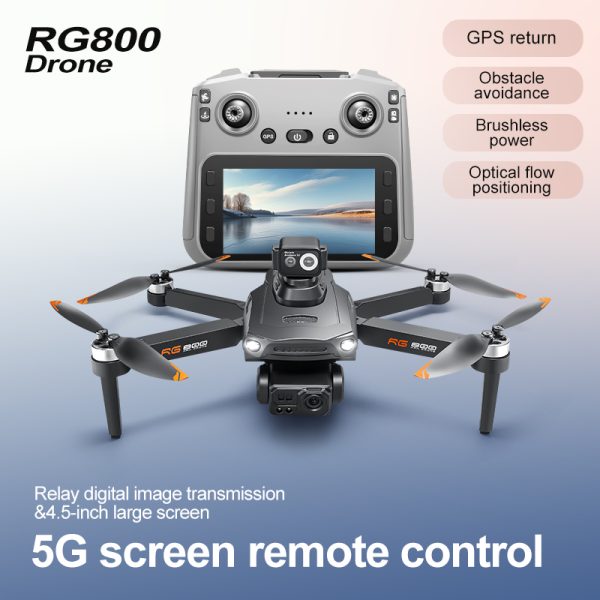 GPS Drone 4.5" Remote Control Screen 5G Relay HD Camera UAV RG800MAX - Image 2
