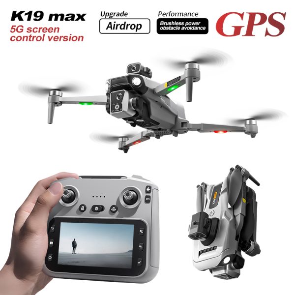 GPS Airdrop Drone 4.5" Remote Control Screen 4K Camera UAV K19MAX - Image 14