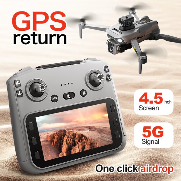 GPS Airdrop Drone 4.5" Remote Control Screen 4K Camera UAV K19MAX - Image 4