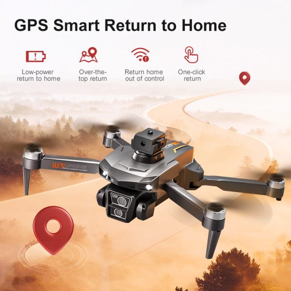 4.5" Remote Control Screen GPS Return Dual Camera Drone LU30 - Image 7