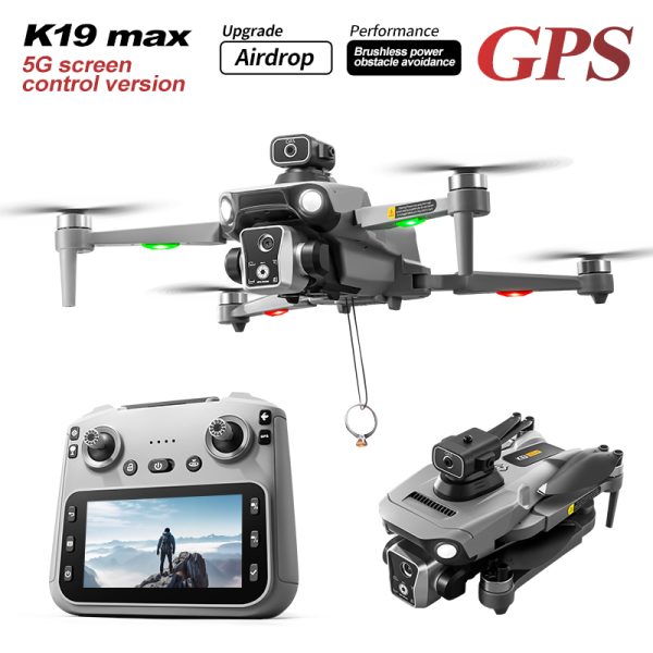 GPS Airdrop Drone 4.5" Remote Control Screen 4K Camera UAV K19MAX - Image 12