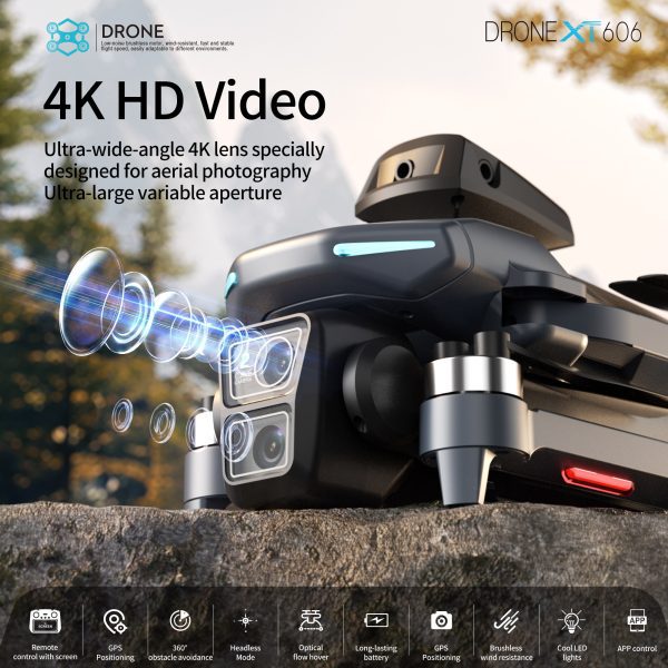 GPS Drone 4.3" Remote Control Screen 4K HD Camera UAV XT606 - Image 8