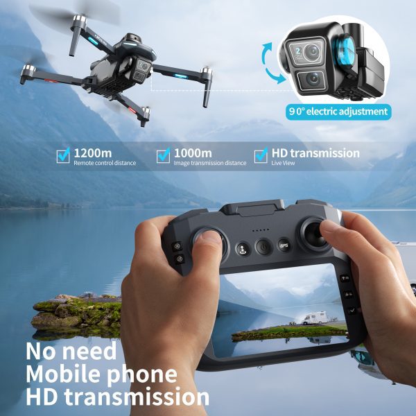 GPS Drone 4.3" Remote Control Screen 4K HD Camera UAV XT606 - Image 9