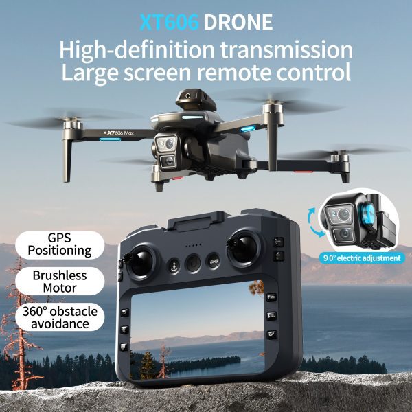 GPS Drone 4.3" Remote Control Screen 4K HD Camera UAV XT606 - Image 2