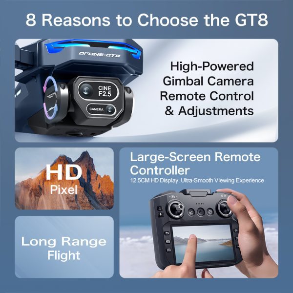 4.3" Remote Screen Drone Optical Flow Camera Aircraft Toy GT8 - Image 3
